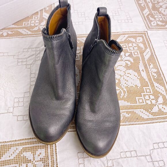 Lucky Brand Bartalino Bootie Pewter Western Ankle Boots Size 6.5 - Picture 3 of 11